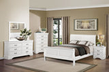 Traditional Design White Finish 1pc Chest of 5 Drawers Antique Drop Handles Drawers Bedroom B01149270