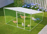 84"x78.7"x72.7" Walk-In Metal Chicken Coop,Slanted Roof,Heavy-Duty All-Weather Poultry Cage with W2505P409633