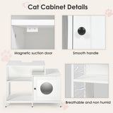 Cat litter box enclosure for bathroom, Hidden Litter Pet Washroom with Divider, Indoor Cat House for W1687P251061