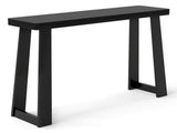 Black Solid Rubber Wood Narrow Console Table, 43" Space-Saving Entryway Table for Small Hallways 43742642