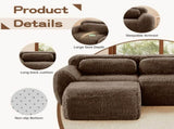 2-seater Modular Sectional Sofa Couches,Soft Fluffy Plush Fabric Bottom Anti-Slip Design,32D High W714P380147