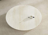 Faux travertine Round Coffee Table with Eye-Catching Relief Design, Travertine W876P362386