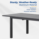 ZUN Patio Grey Modern Adjustable Dining Folding Table With Aluminum Square Outdoor W1828P162465