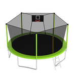 ZUN 14FT Trampoline ,Sports Fitness Trampolines with Enclosure Net, Recreational Trampolines for Outdoor W1163120242