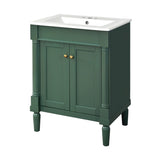 24'' Bathroom Vanity with Top Sink, 2-Tier Modern Bathroom Storage Cabinet, Single Sink Bathroom N710P190503F