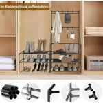 ZUN 5-Tier Shoe Rack Shoe Storage for Entryway,Narrow Shoe Rack,Coat and Shoe Rack with 8 Hooks 89388992