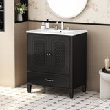 30" Bathroom Vanity with Sink Vintage Style, Multi-functional Storage Space, Door Shelf, N759P218644B