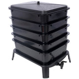 5-Layer Worm Compost Bin, 50L Worm Composter, Easy Setup Inclusive Worm Farm Kit for Recycling Food 52130043