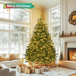 ZUN 7ft Pre-Lit Artificial Holiday Christmas Tree for Home, Office,Party Decoration w/700 Warm White W2773P197086