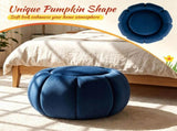 Pumpkin Shaped Velvet Storage Ottoman, Multi-Functional Foot Rest Stool with Hidden Storage, Flip 86600516