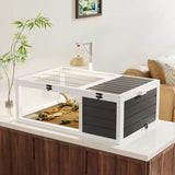 Reptile Habitat Tortoise House with Lamp Holder, 3 Acrylic Observation Windows, 2 Waterproof Trays, 94227067