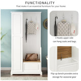 ON-TREND Stylish Design Hall Tree with Flip-Up Bench, Minimalist Hallway Shoe Cabinet with WF304223AAK