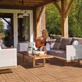 Plastic Interlocking Deck Tiles, 11.8"x11.8", Patio Flooring Outdoor Waterproof All W2882P204155
