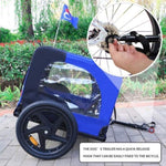 ZUN Blue High Quality 16 inch air wheel Pet Bike Trailer for Dogs Foldable Bicycle Pet Trailer W136456109