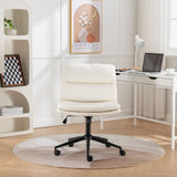 ZUN Bizerte Adjustable Swivel Criss-Cross Chair, Wide Seat/ Office Chair /Vanity Chair, White T2574P181615