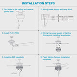 ZUN 52-inch Indoor Ceiling Fan with Pull Chain,Reversible AC motors , Pull Chain--Chrome W1592P164722