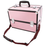 SM-2083 Aluminum Alloy Makeup Train Case Jewelry Box Organizer Pink 83925841