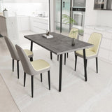 55.12-70.87" expandable rectangular dining table that can accommodate 4-6 people, equipped with 4 PU 82775852