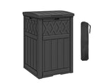 38 Gallon Outdoor Trash Can, Waterproof Resin Garbage Bin with Lid & Drip Tray for Porch Backyard 29856057