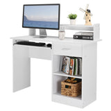 ZUN General Style Modern E1 15MM Chipboard Computer Desk White 79137938