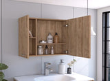 Medicine 23H" Double Door Cabinet,Four Interior Shelves, Pine B097133010