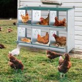 6 Room Metal Chicken Nesting Boxes 6 Compartment Egg Coop 85377352