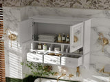 4-in-1 Bathroom Mirror Cabinet, 24-inch Wall Mounted Medicine Cabinet with Drawers & Organizer 67622975