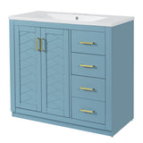 36'' Bathroom Vanity with Ceramic Sink Combo, Solid Wood Frame Bathroom Storage Cabinet, N710P243327M