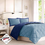 King 3M Scotchgard Diamond Quilting Reversible Down Alternative Comforter Set B03595023