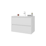 Smoot Floating Vanity with Two Drawers and Sink, White B128P314803