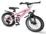 FKZNPJ 20 Inch Kids Mountain Bike for Boys & Girls Ages 7-12 7-Speed Gears, Dual Disc Brakes, W2921P271344