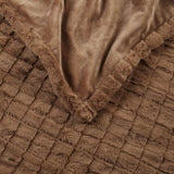 1 PCS 50x70" Oversized Faux Fur Heated Throw Brown Texture B035P319580
