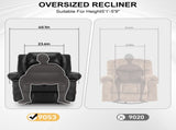 Breathable Leather Massage Recliner Chair Manual Living Room Reclining Sofa W1403P156678