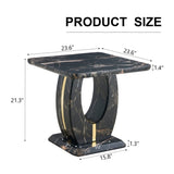 ZUN Modern Minimalist Black Marble-Patterned MDF Square Coffee Table. Add a quiet and cozy atmosphere to W1151P211298