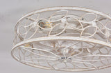 18.1-inch White Vintage Caged Ceiling Fan Light Quiet Operation, Remote Control, Industrial Style W1340P246415