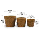 Handmade Ceramic Planter Set of 3, 15/12/9 Inch Diameter, Earth-Tone Speckled Glaze, for Orchids & W3273P321469