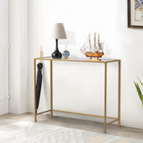 39.4" Console Sofa Table, Modern Entryway Table, Tempered Glass Table, 50291557