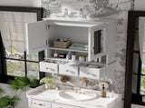 4-in-1 Bathroom Mirror Cabinet, 24-inch Wall Mounted Medicine Cabinet with Drawers & Organizer 67622975