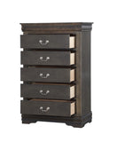 Dark Grey 5-Drawer Chest with Metal Handles B062P209040