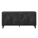 ZUN Carved Flower Door Large Storage Cabinet With Metal Handle Suitable For Living Room, Kitchen, 56157456