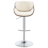 Ecru and Chrome Adjustable Bar Stool B062P153492