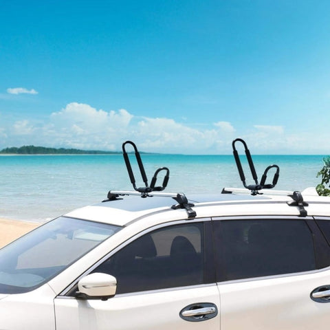 ZUN 1 Pair Universal J-Bar Kayak Carrier 220LBS Load Heavy Duty Canoe Car Top Mount Carrier Roof Rack 04888487