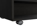 Babel Lift Top Coffee Table 15.3" H, Casters, One Shelf, Black, Living Room B097P407605