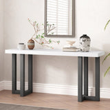 U_STYLE Geometric Design Console Table with Solid Pine Legs,Suitable for Entryway, Hallway, Living N711P289128K