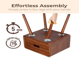 Wood Nightstand End Side Table with Drawer & Solid Wood Legs for Living Room, Bedroom 55985215