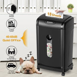 Paper Shredder, 18-Sheet Cross Cut, 8 Gallon Pull Out Bin, P-4 Security Level, Shred Paper and 40699170