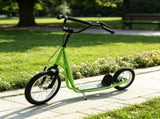 Green Teens Kids Ride-On Scooter Height Adjustable Handlebar, Dual Brakes, Pneumatic Wheels Safe 32811911