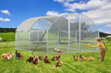 ZUN Large Metal Chicken Coop Upgrade Tri-Supporting Wire Mesh Chicken Run,Chicken Pen with 86593141