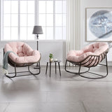 Outdoor Rattan Rocking Chair,Padded Cushion Rocker Recliner Chair Outdoor for Front Porch, Living 93056723