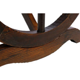 Outdoor Rustic Wooden Bench with Wagon Wheel Legs, 2 People Outdoor Bench Garden Bench Front Porch W465P222623